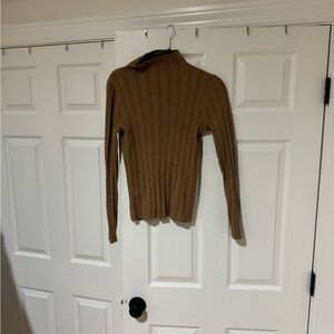 Madewell Ribbed Turtleneck Sweater in Warm Brown